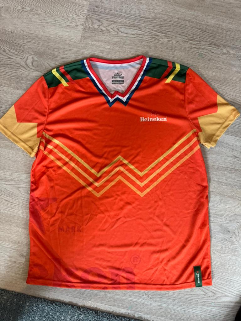 Heineken Koning voor een Dag Voetbalshirt Oranje, Sport en Fitness, Voetbal, Maat L, Ophalen of Verzenden, Zo goed als nieuw, Shirt