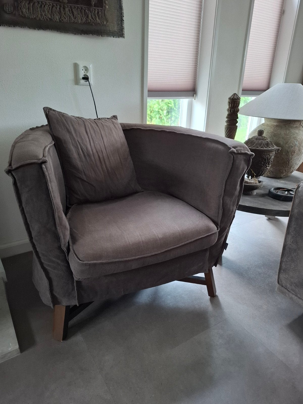 Fauteuil dirk aura peeperkorn sober landelijk, Ophalen, 75 tot 100 cm, 50 tot 75 cm