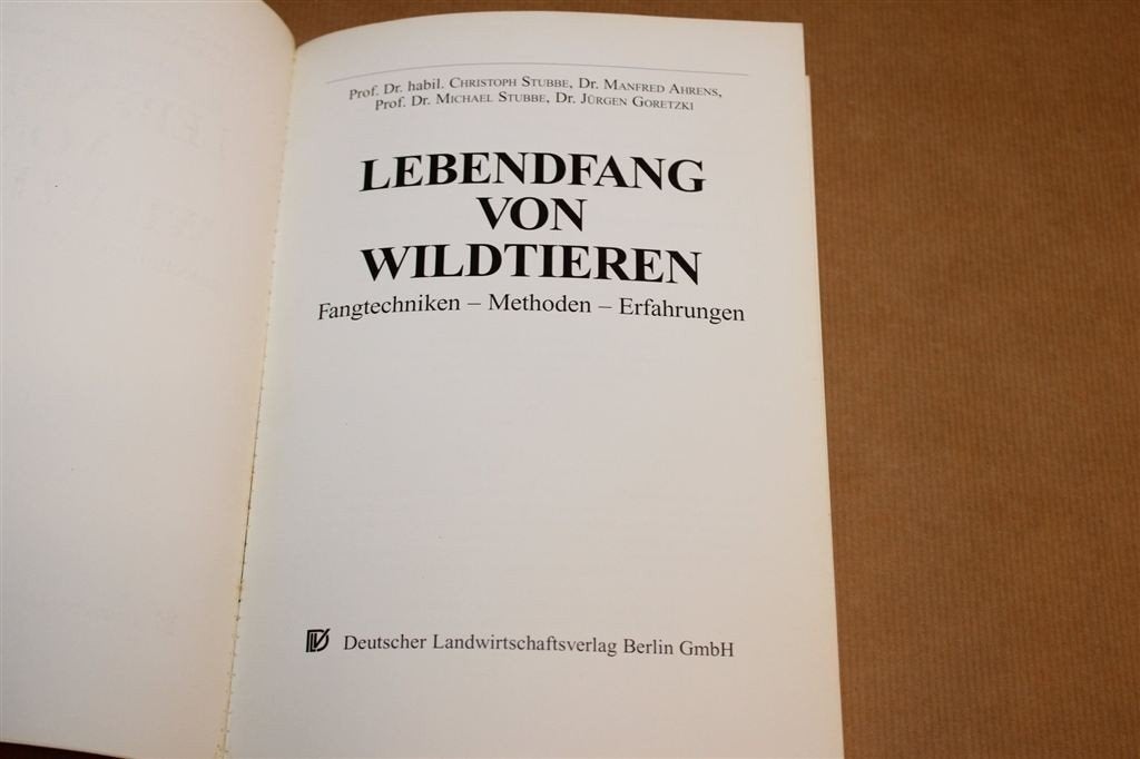 Lebendfang von Wildtieren — Vangtechnieken voor de Jacht, Ophalen of Verzenden, Gelezen, Overige onderwerpen