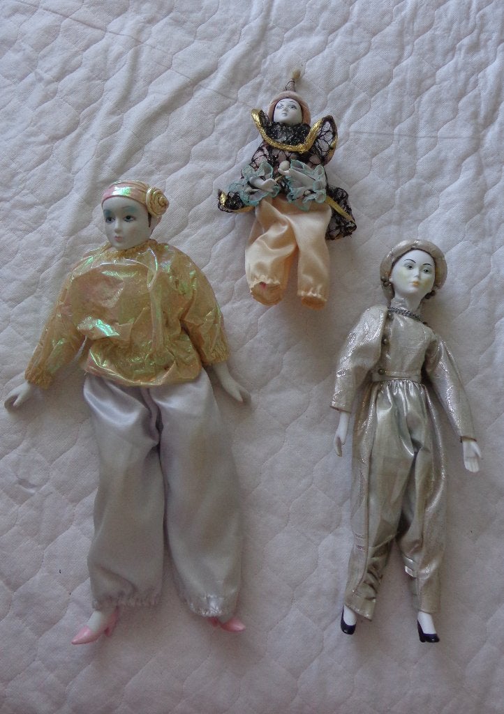 Verzameling van vintage Harlekijnen en Pierrots, Verzamelen, Poppen, Ophalen, Zo goed als nieuw, Pop