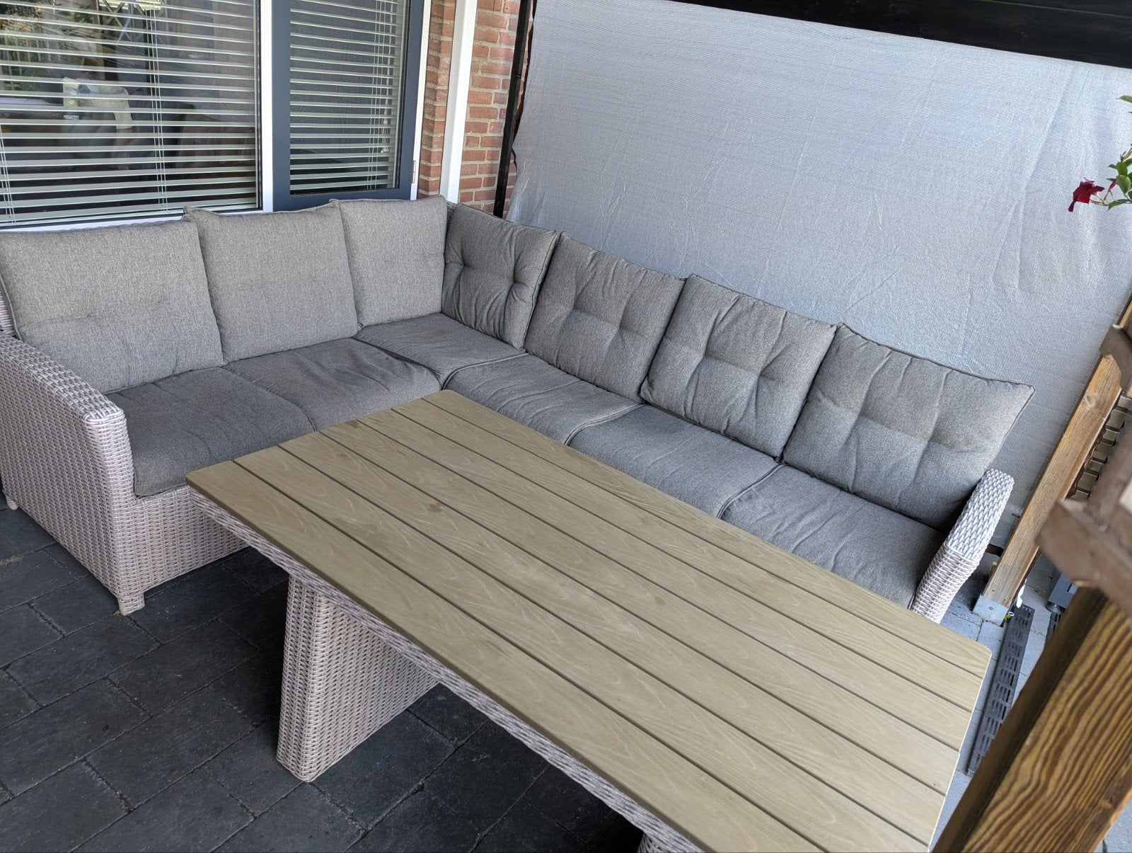 Loungeset Supperclub by Lesli Living met tafel, Ophalen, 5 zitplaatsen, Gebruikt, Loungeset