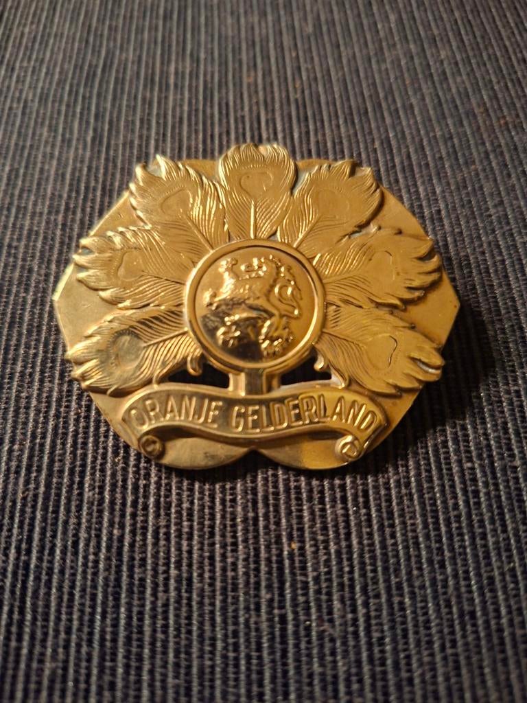 INFANTRIE ORANJE GELDERLAND BARET EMBLEEM, Verzamelen, Militaria | Algemeen, Ophalen of Verzenden, Landmacht, Nederland, Embleem of Badge
