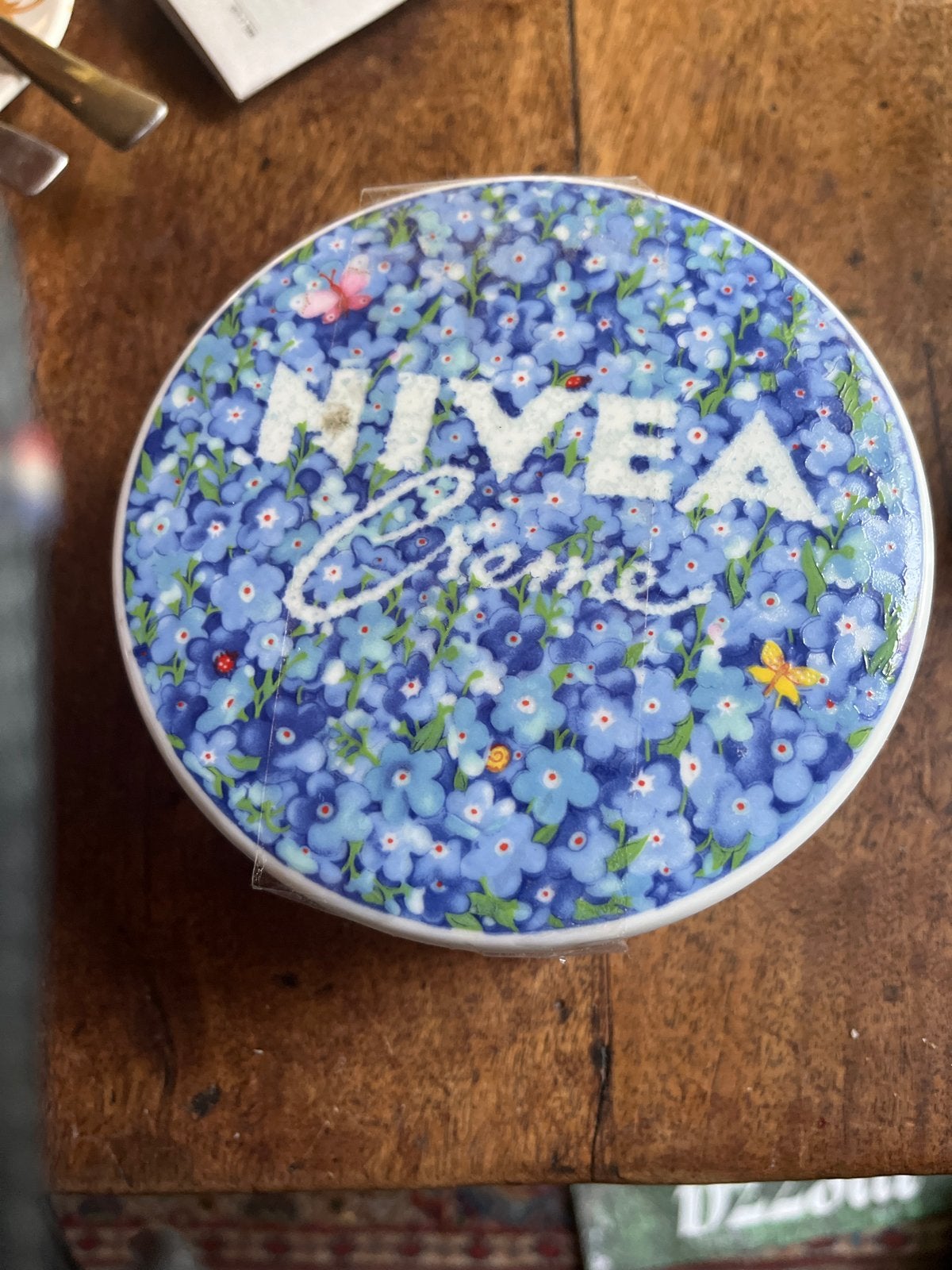 Vintage Nivea Crème potje met bloemenprint. Punt gaaf!, Ophalen of Verzenden, Zo goed als nieuw