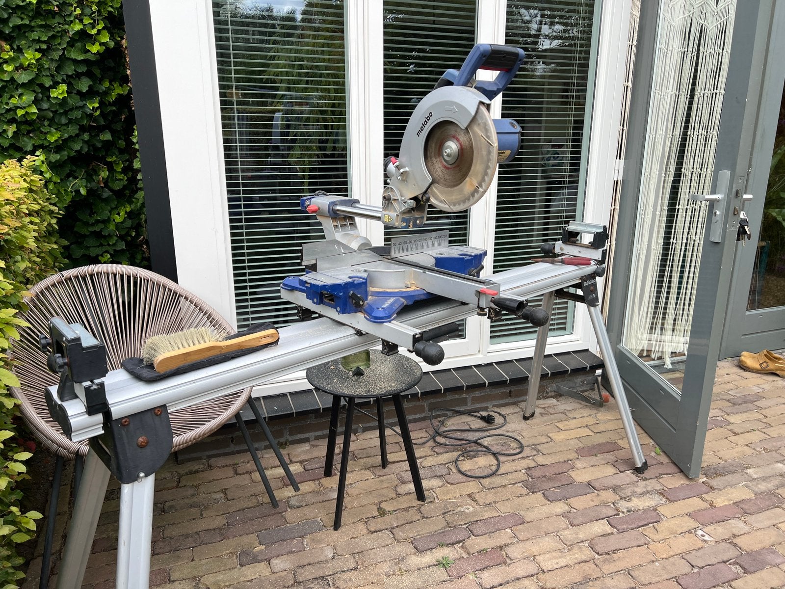 Metabo afkortzaag met onderstel, Doe-het-zelf en Verbouw, Gereedschap | Zaagmachines, Ophalen, Gebruikt, 70 mm of meer, Afkortzaag