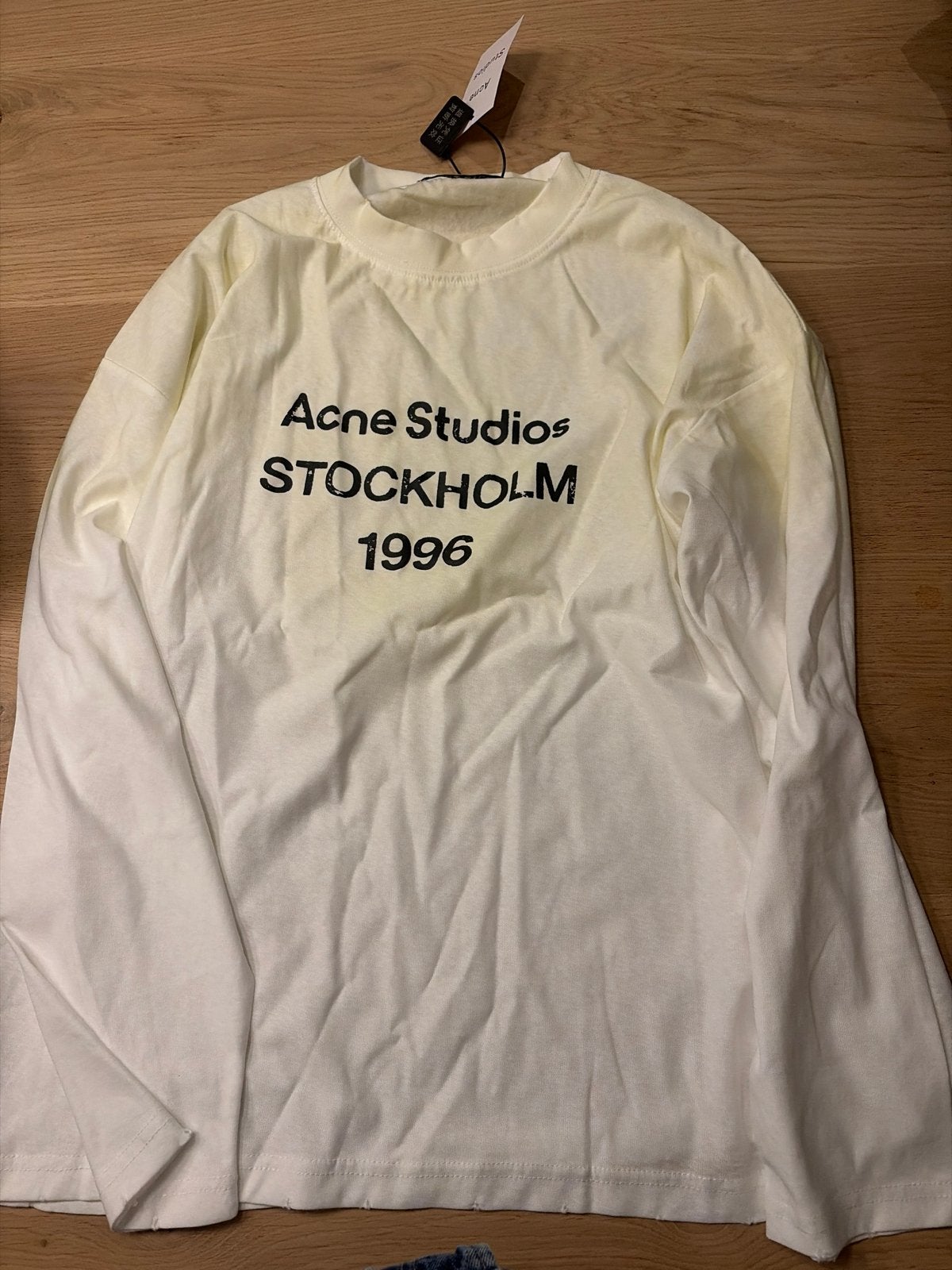 Witte Acne Studios longsleeve - Stockholm 1996, Kleding | Dames, Ophalen of Verzenden, Zo goed als nieuw, Wit, Lange mouw