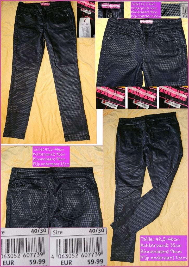 STREET ONE Amour zwarte broek maat 40 nieuw, Maat 38/40 (M), Only, Zwart, Nieuw