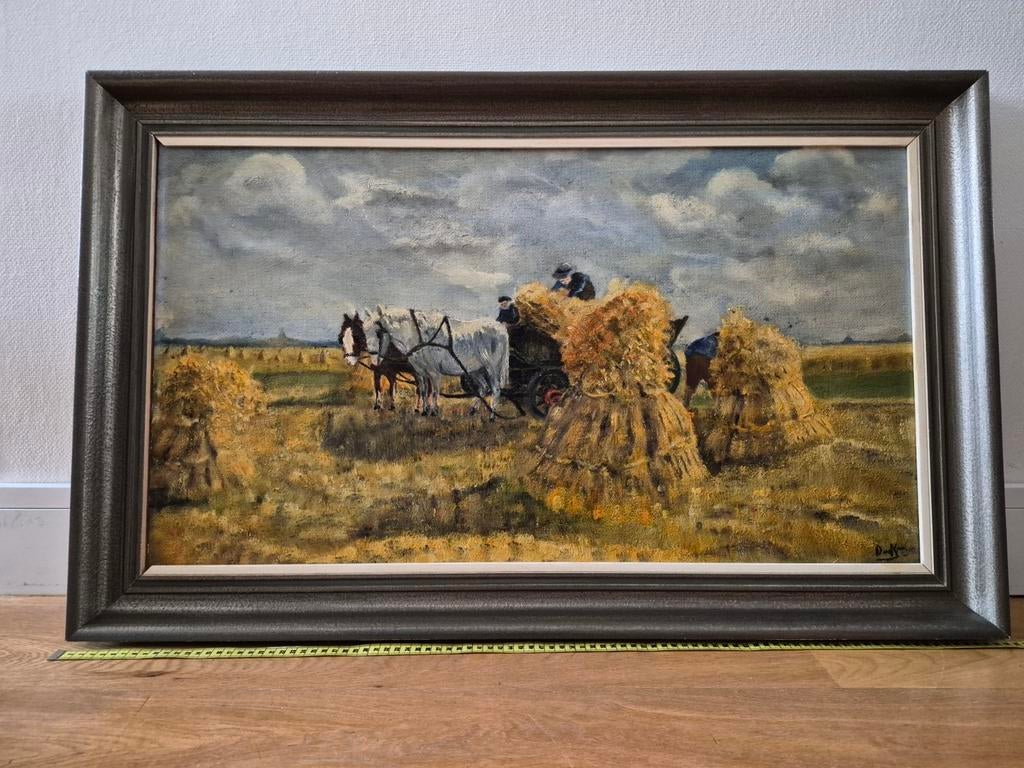 Schilderij platteland, Antiek en Kunst, Kunst | Schilderijen | Klassiek, Ophalen of Verzenden