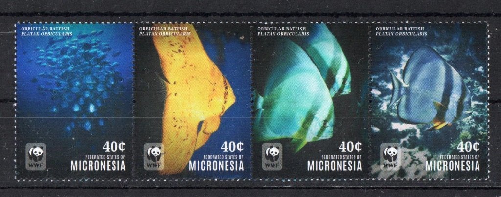 WWF set postzegels van de Ronde Vleermuisvis – 40C, Ophalen of Verzenden, Postfris, Dier of Natuur