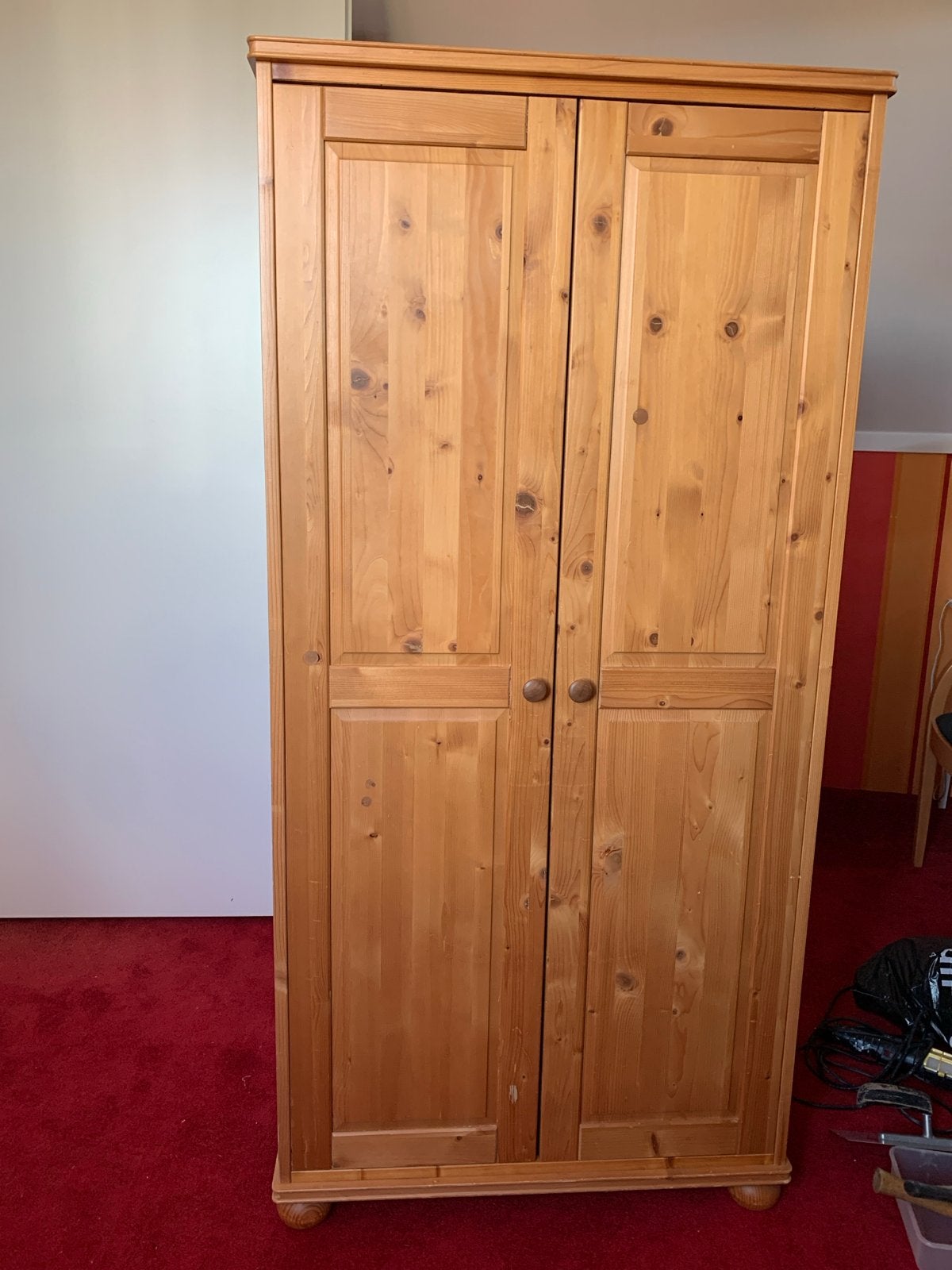 Massief grenen (kinder) kledingkast met hang- en legruimte, Kinderen en Baby's, Ophalen, Gebruikt, 50 tot 70 cm, 105 cm of meer