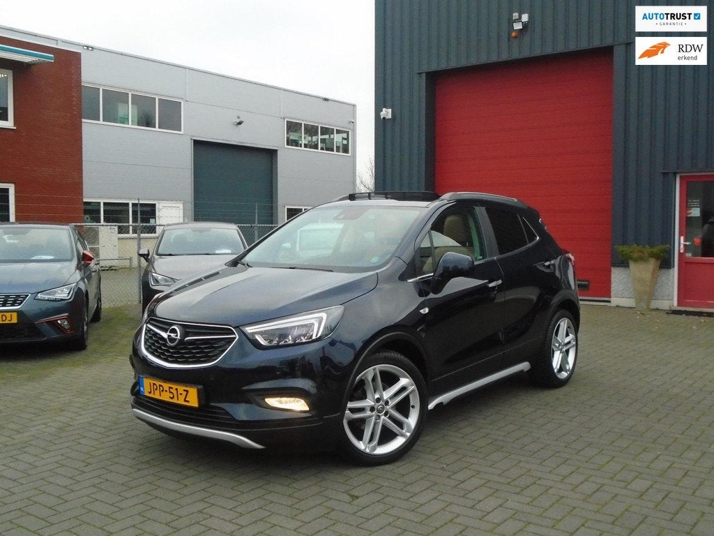 Opel MOKKA X 1.4 Turbo,Schuifdak,19'',Trekhaak Automaat, Auto's, Gebruikt, Blauw, Automatische klimaatregeling, Leder