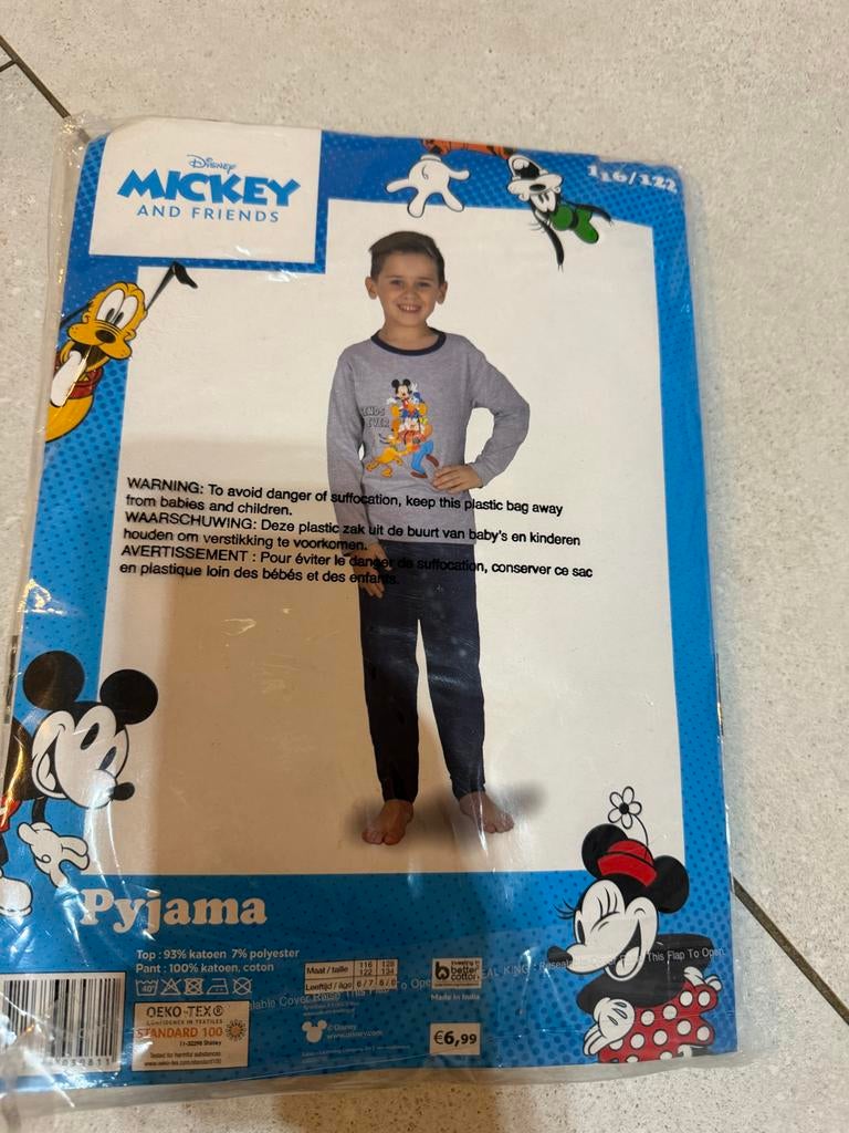 Nieuwe Disney Mickey Mouse Pyjama Maat 116/122, Kinderen en Baby's, Kinderkleding | Maat 116, Nieuw, Jongen, Nacht- of Onderkleding