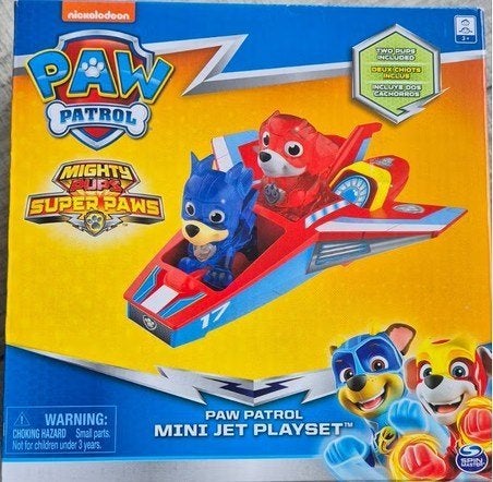 Paw Patrol Mighty Pups Super Paws Mini Jet Playset, Ophalen of Verzenden, Nieuw