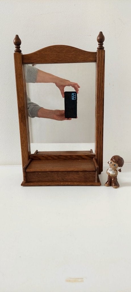 Vintage Toilet tafel Spiegel Sieraden bak • Granny jaren 70, Eu, Ophalen of Verzenden, Zo goed als nieuw, Minder dan 100 cm