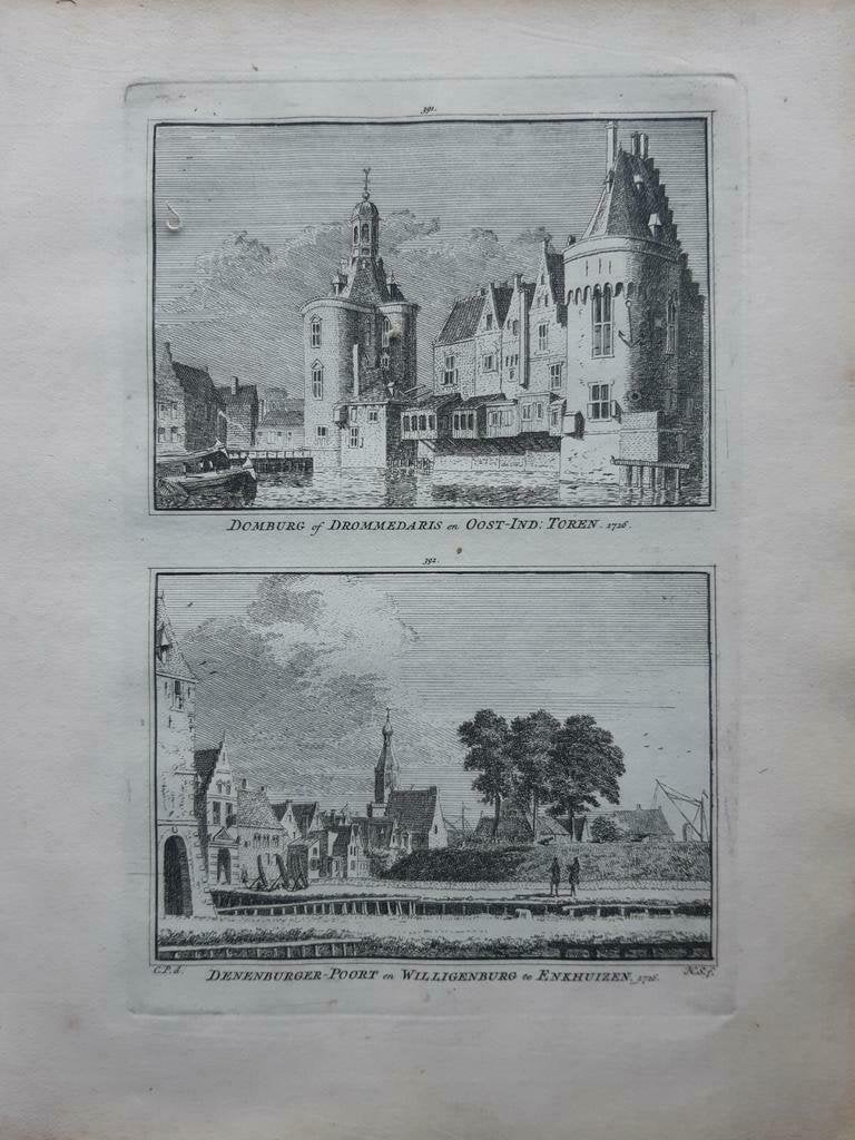 391-392*/ Enkhuizen Drommedaris Oost I. Toren Willigenburg, Antiek en Kunst, Ophalen of Verzenden