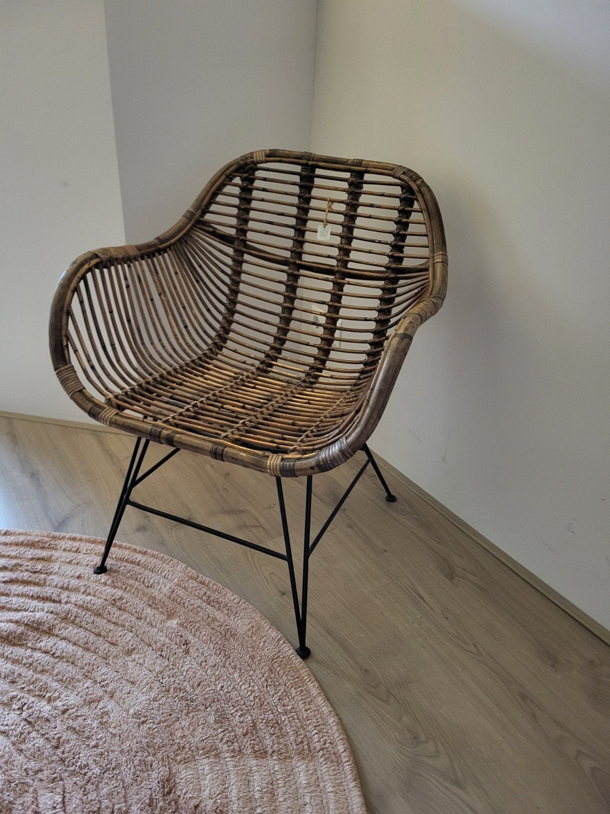 Rotan stoel (joris), Ophalen, Bruin, Zo goed als nieuw, Metaal