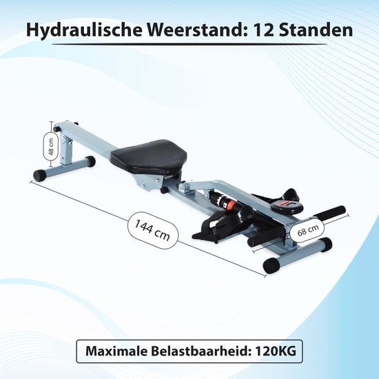 Luxari Hydraulische Roeitrainer - Fitnessapparaat, Gebruikt, Armen, Ophalen of Verzenden, Metaal