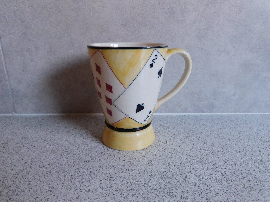 Mok 11 cm. Kaart Vic's Handpainted, Overige merken, Zo goed als nieuw, Overige stijlen, Porselein