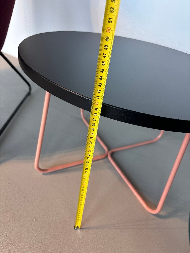 Moderne Ronde Salontafel Zwart Metaal Hout, Huis en Inrichting, Tafels | Salontafels, Zo goed als nieuw, 5 – 50, 50 tot 100 cm