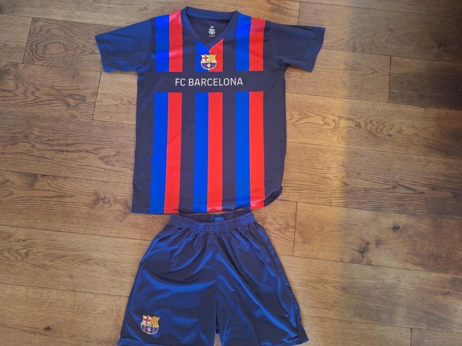 Setje van FC Barcelona maat 164, Maat XS of kleiner, Ophalen of Verzenden, Gebruikt, Shirt