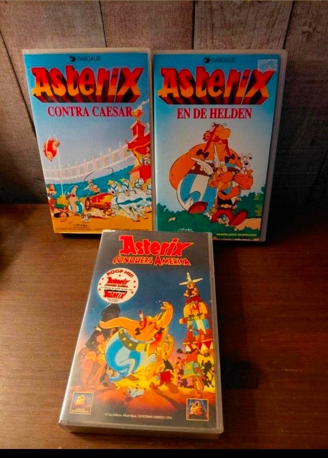 3 Asterix en Obelix videobanden., Cd's en Dvd's, VHS | Kinderen en Jeugd, Gebruikt, Tekenfilm, Alle leeftijden, Ophalen of Verzenden