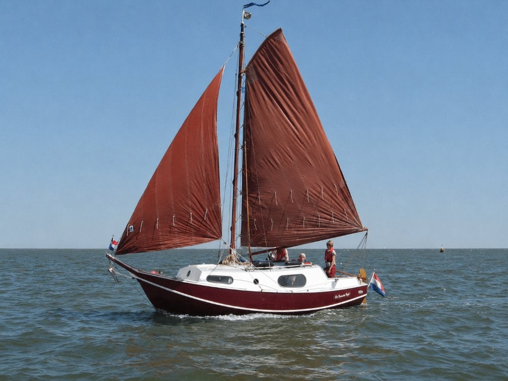 Zeilboot Stalen platbodem Baarda Zeegrundel 7,50 m (1978), 3 m, Gebruikt, Staal, Binnenboordmotor