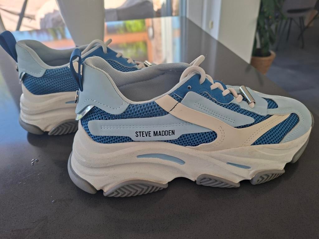 Steve Madden Possesion sneakers - 38 - 7,5 Blauw/Wit, Blauw, Steve Madden, Ophalen of Verzenden, Sneakers of Gympen