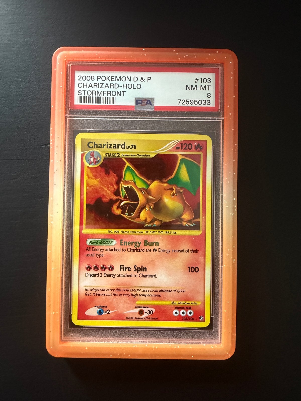 Charizard stormfront psa 8 103/100, Hobby en Vrije tijd, Verzamelkaartspellen | Pokémon, Ophalen of Verzenden, Zo goed als nieuw