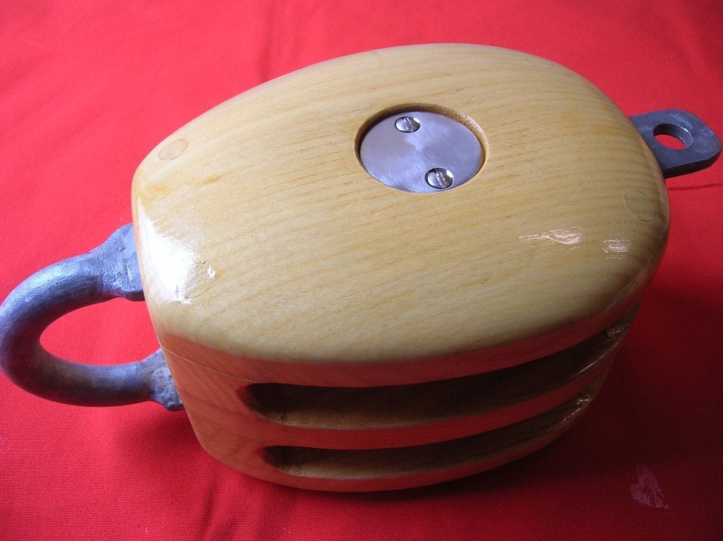 Houten Blok, Katrol, Dubbelschijfs, Hondsvot, 16 - 18 mm, Watersport en Boten, Ophalen of Verzenden, Nieuw, Lijn of Blok