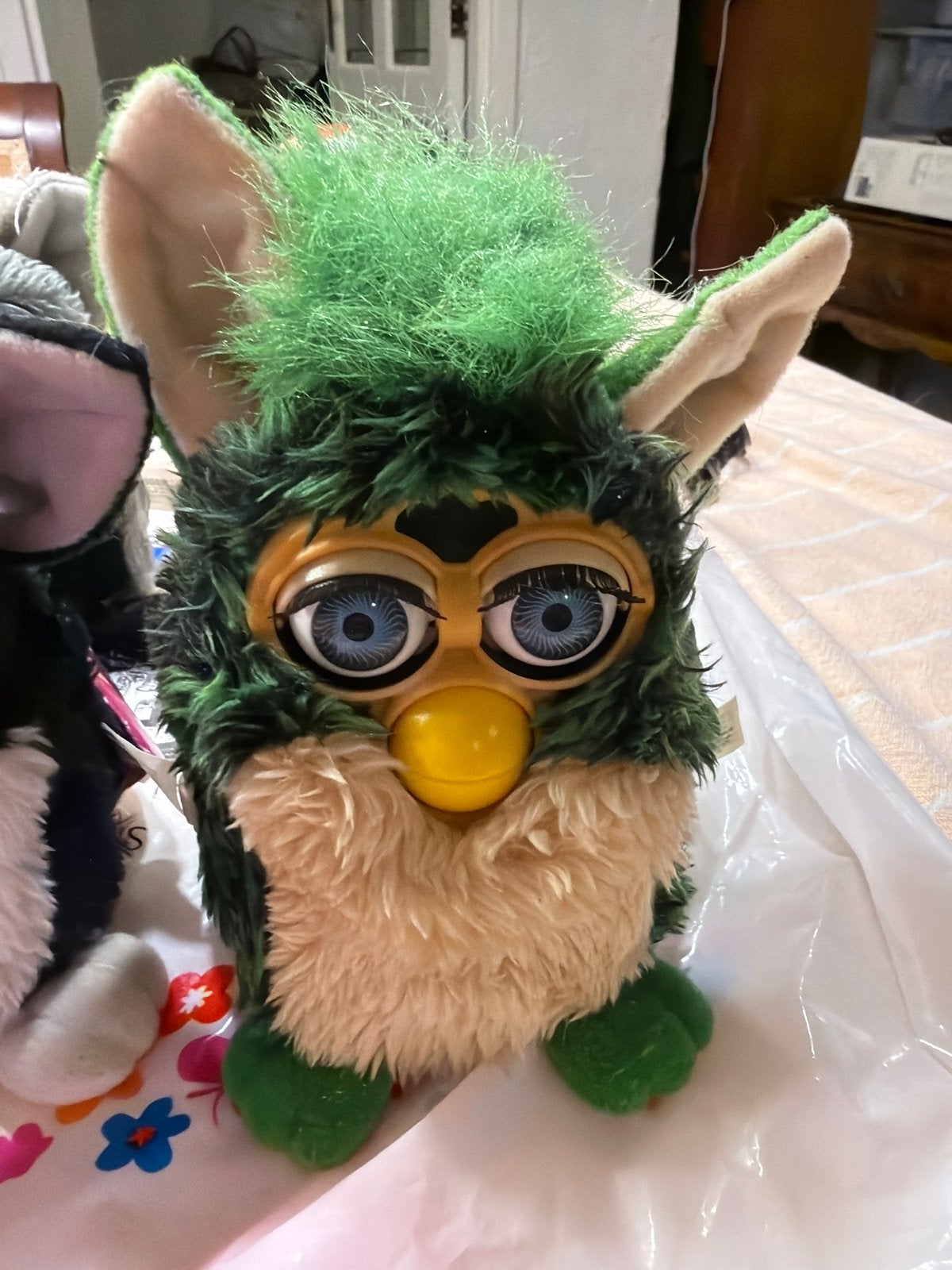 Vintage Furby 1999 Tiger Electronics Groen/Beige, Overige merken, Overige karakters, Overige typen, Ophalen of Verzenden