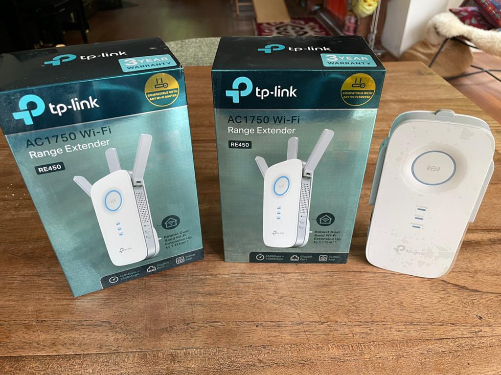 TP-Link RE450 twee stuks, Ophalen of Verzenden, Zo goed als nieuw
