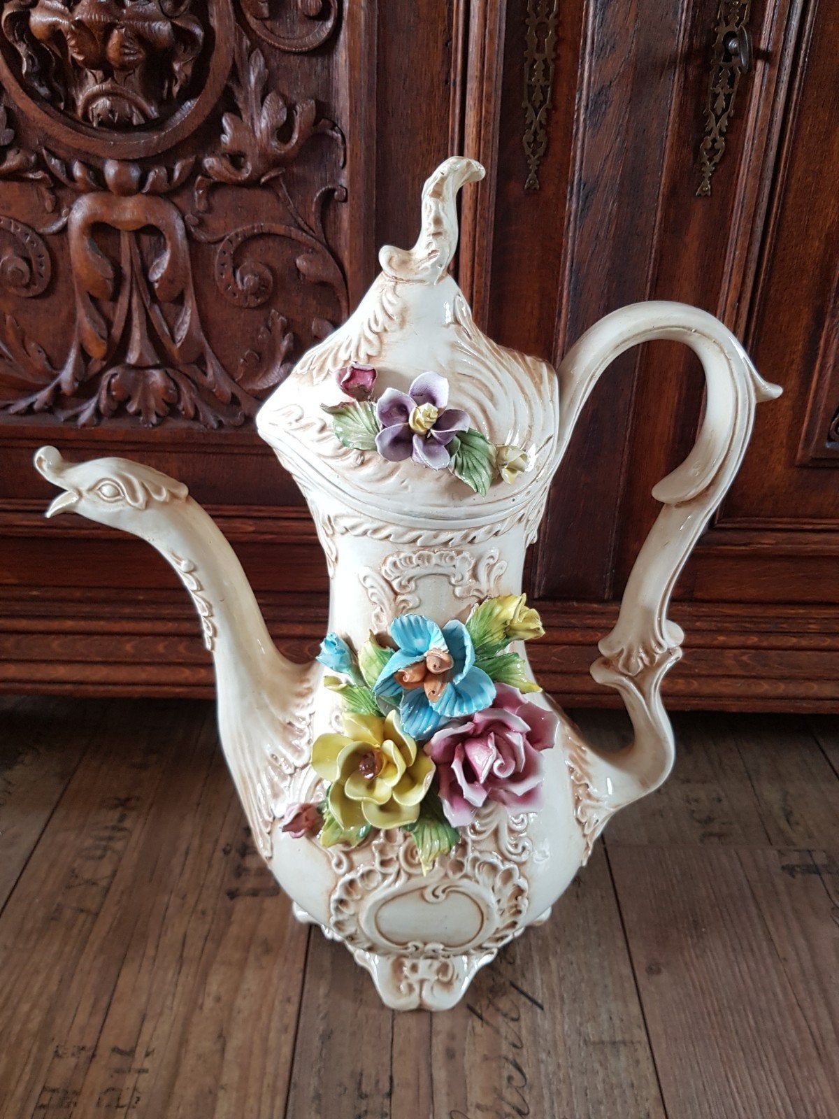 theepot Bassano made in italy / design opject zwaan, Ophalen of Verzenden, Object, Overige materialen, Handgemaakt