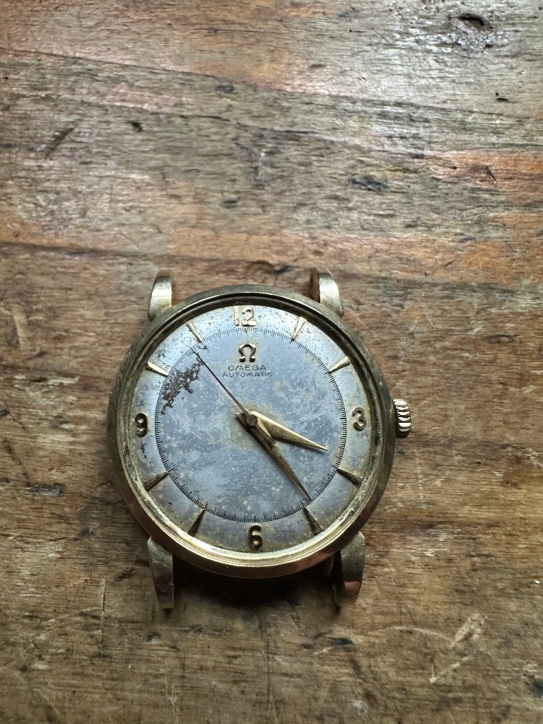 Omega cal 351 Bumper automaat 80 micron verguld horloge, Verzenden, 1960 of later, Omega, Goud