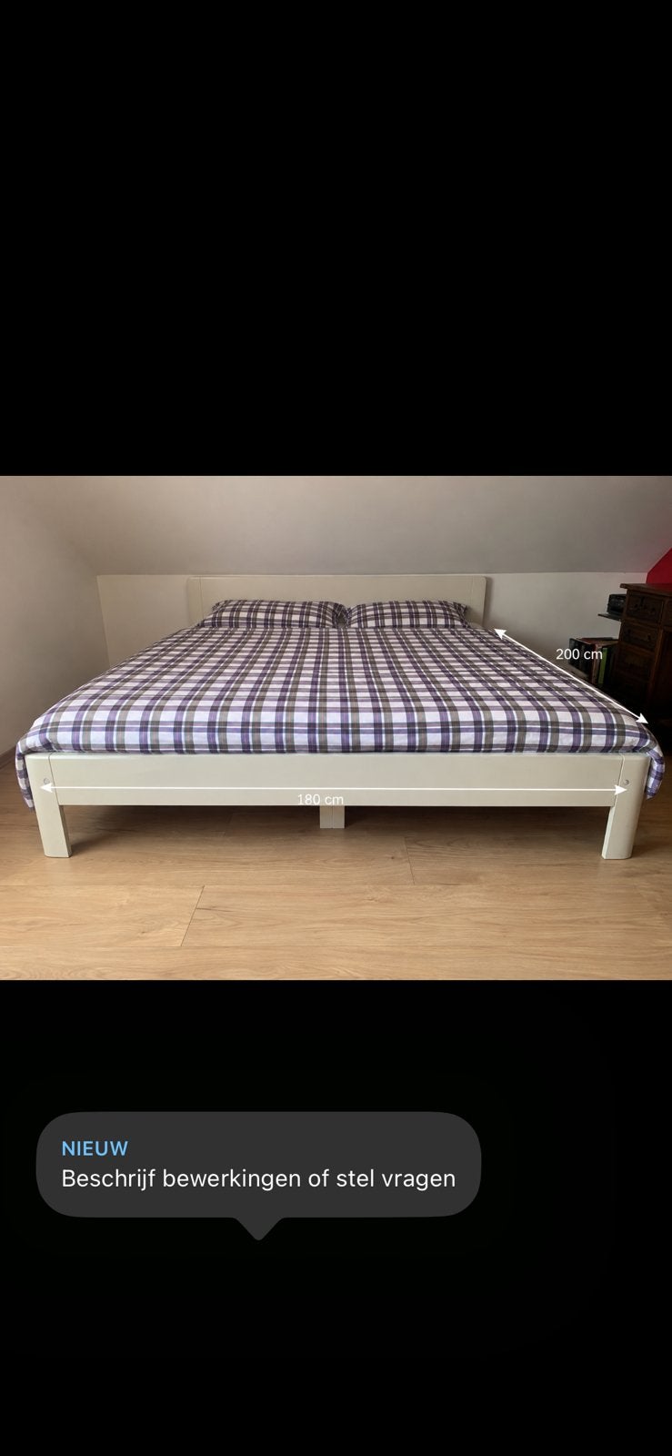 Twee persoons Auping Auronde wit, Ophalen, Gebruikt, Wit, 180 cm
