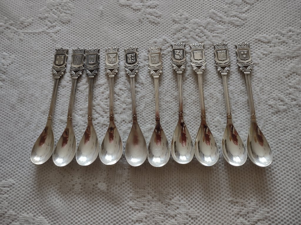 gero 90 model 998 diverse lepeltjes met wapen, Ophalen of Verzenden