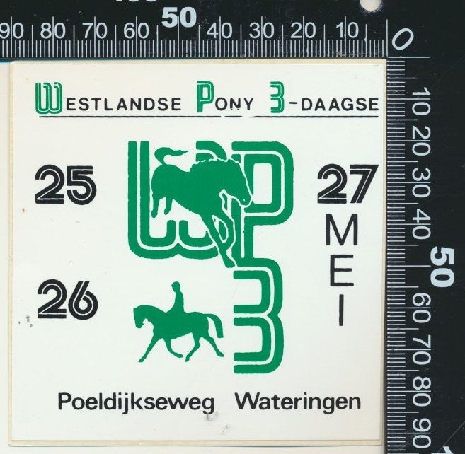 Sticker: Westlandse Pony 3 Daagse - Wateringen, Ophalen of Verzenden, Zo goed als nieuw, Dier en Natuur
