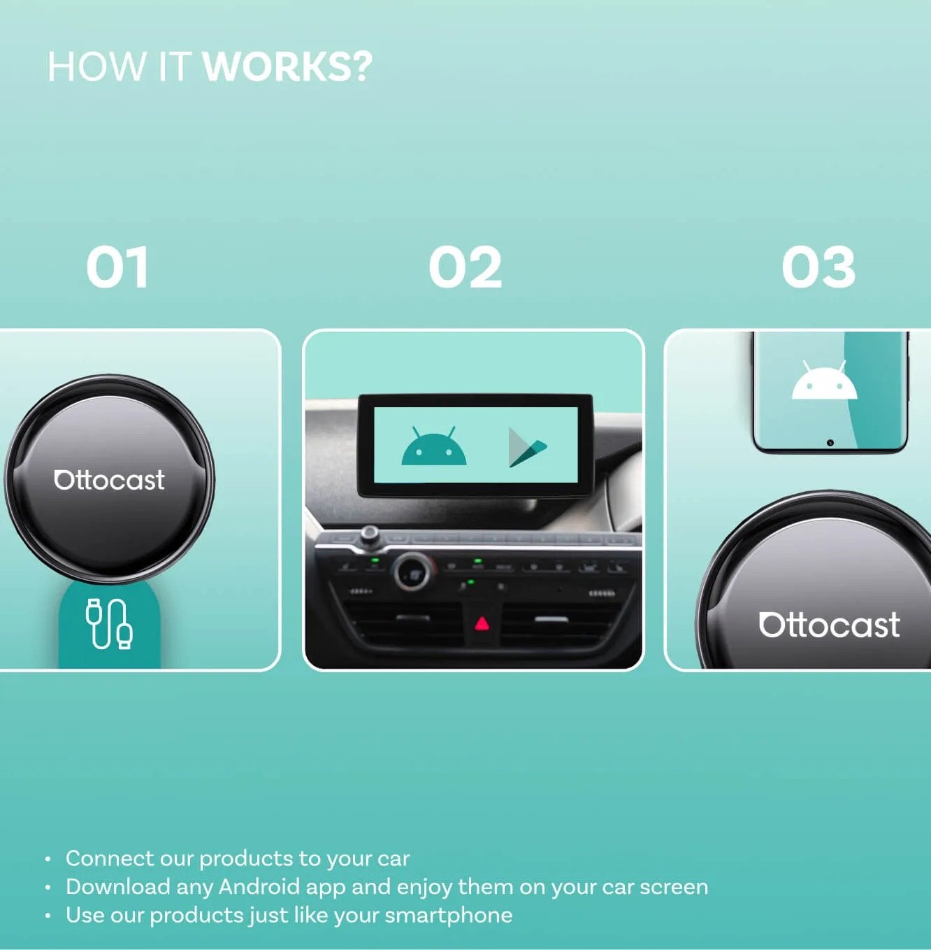 Ottocast P3Pro Draadloze CarPlay & Android Auto Adapter, Ophalen of Verzenden, Nieuw