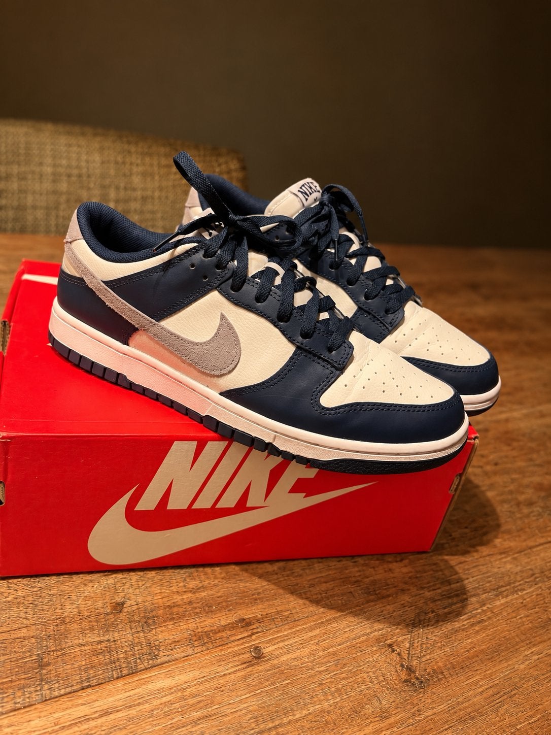 Nike Dunk Low -  45,5, Verzenden, Blauw, Sneakers of Gympen, Zo goed als nieuw
