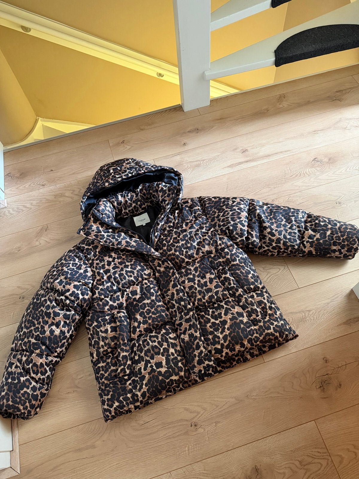 Firetrap Dames Puffer Jas met Luipaardprint - Maat XL, Ophalen, Zo goed als nieuw, Maat 46/48 (XL) of groter, Bruin