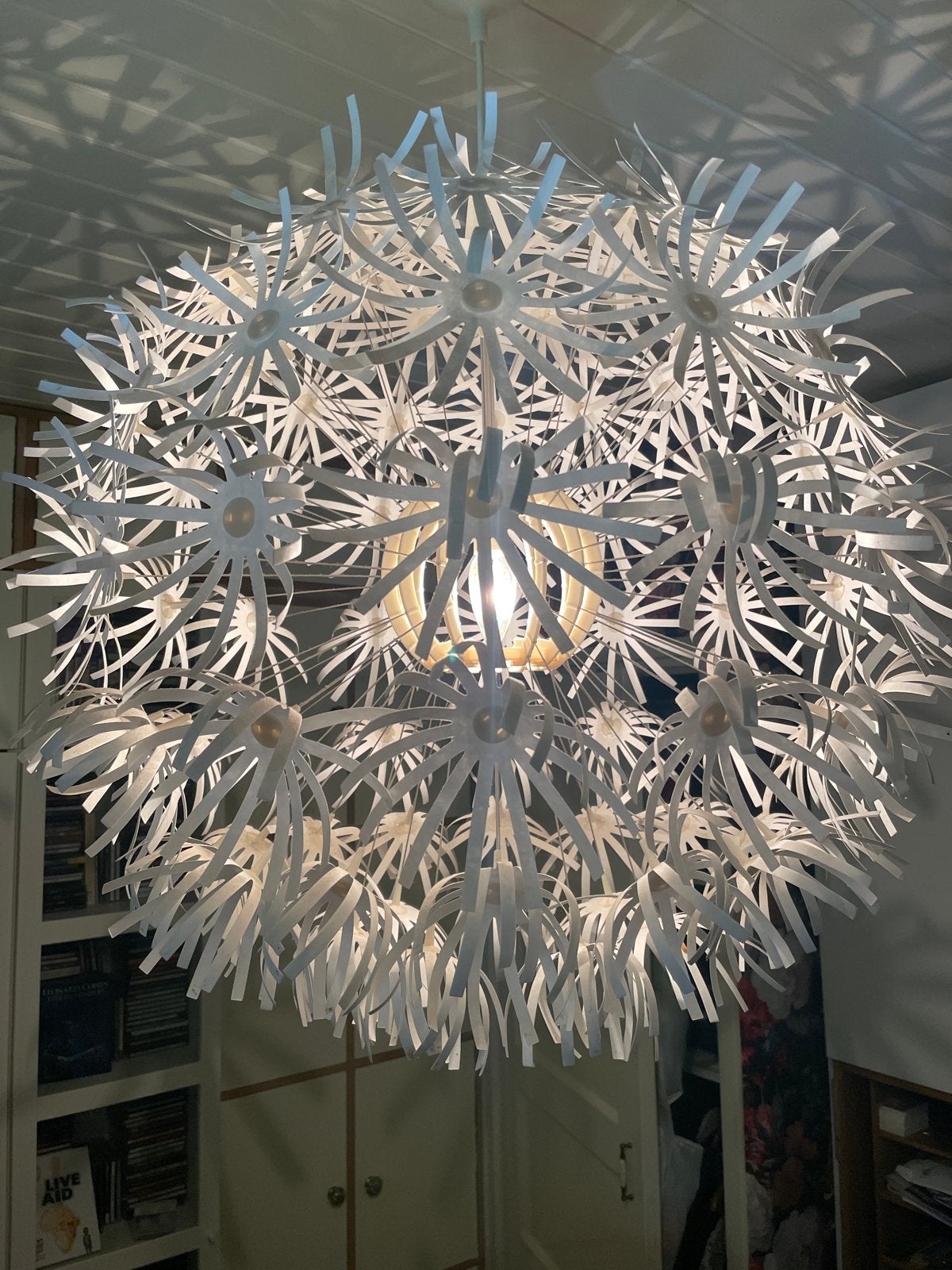 IKEA Maskros Hanglamp - Wit, Bloemvormig Design, Ophalen, Gebruikt, Kunststof, E27 (groot)