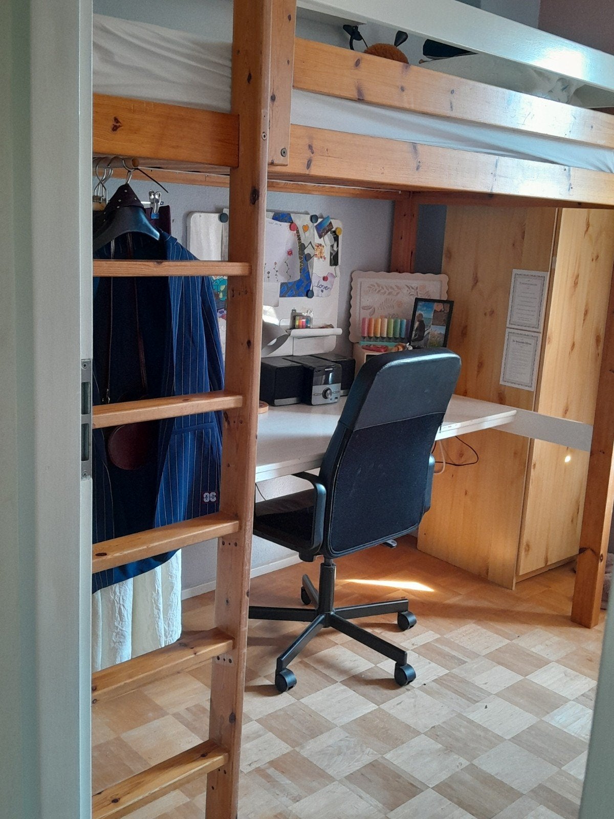 hoogslaper met bureau, Ophalen, Gebruikt, Eenpersoons, 200 cm