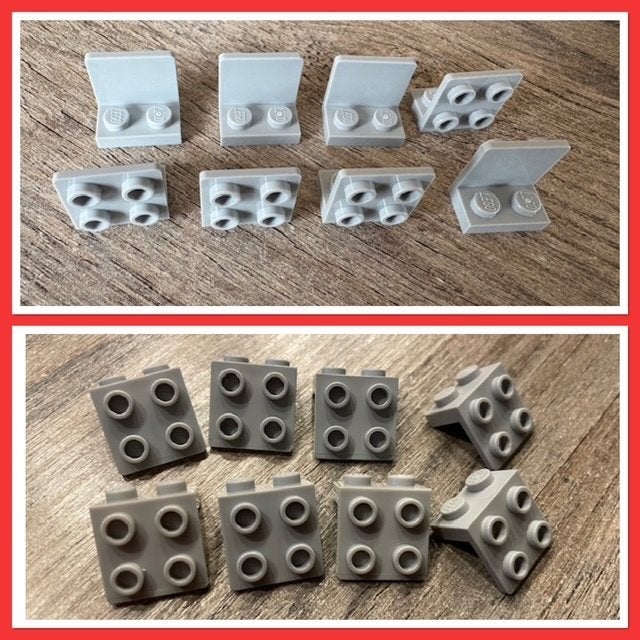 8x lego hoekplaat, beugel  licht grijs, 2 soorten (zie foto, Ophalen of Verzenden, Nieuw, Accessoire, Lego