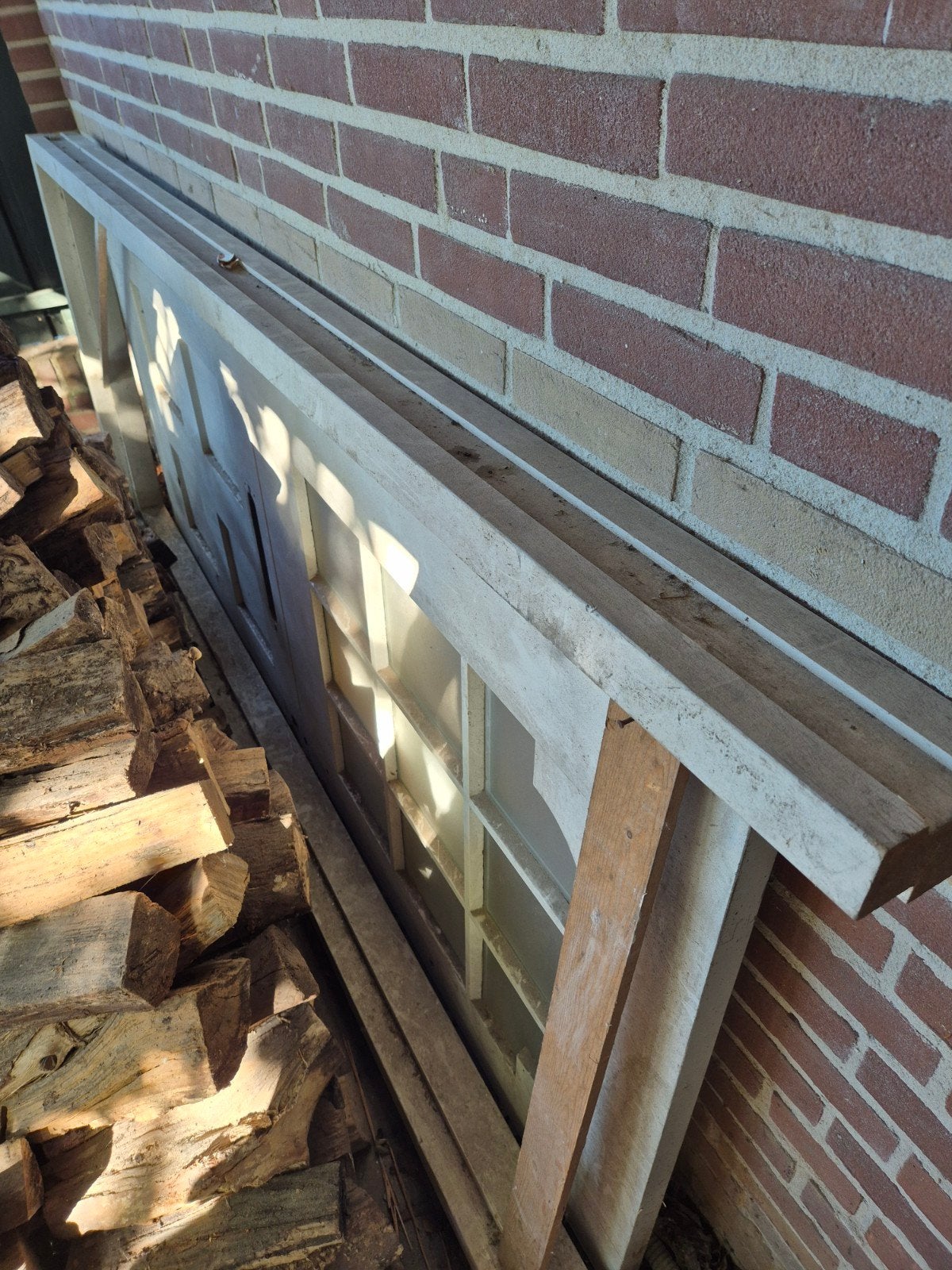 Mooie hardhouten deur met kozijn, Ophalen, Gebruikt, 80 tot 100 cm, Buitendeur