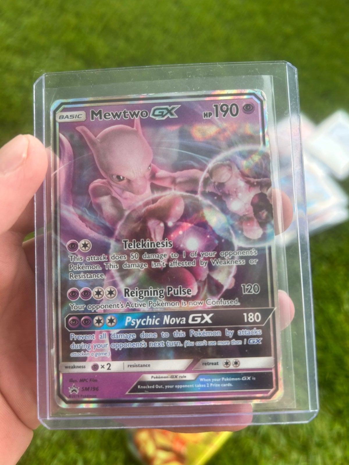 Mewtwo gx leuke kaart pokemon, Ophalen of Verzenden, Nieuw, Losse kaart, Foil