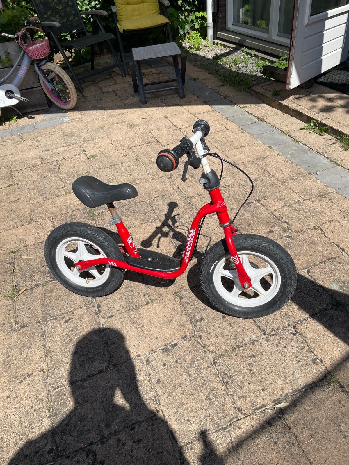 Puky loopfiets rood - Fire Department, Ophalen of Verzenden, Gebruikt, Trommelrem, Minder dan 16 inch