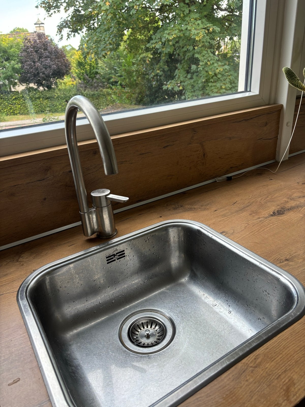 RVS spoelbak met kraan en sifon, Huis en Inrichting, Keuken | Keukenbenodigdheden, Ophalen, Zilver, Metaal, Overige typen