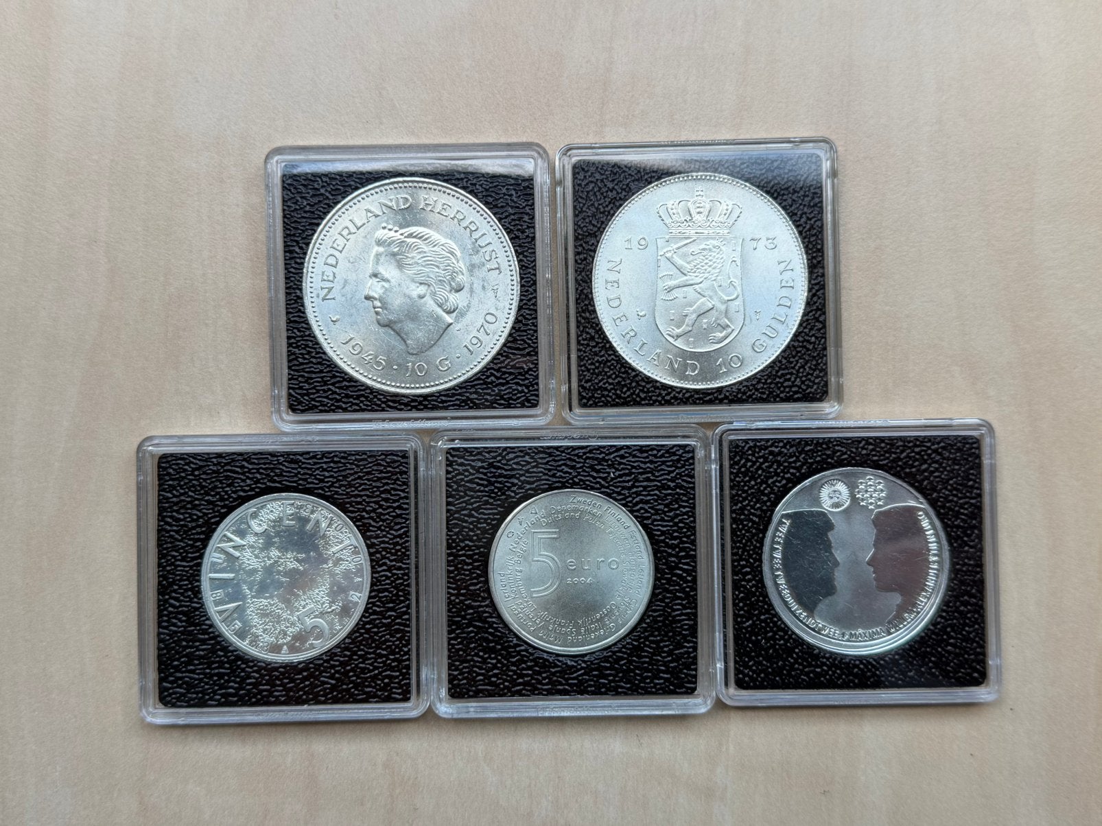 Zilveren munten  10 gulden en 5 en 10 euro, Postzegels en Munten, Munten | Nederland, Ophalen of Verzenden, Koningin Juliana, 10 gulden