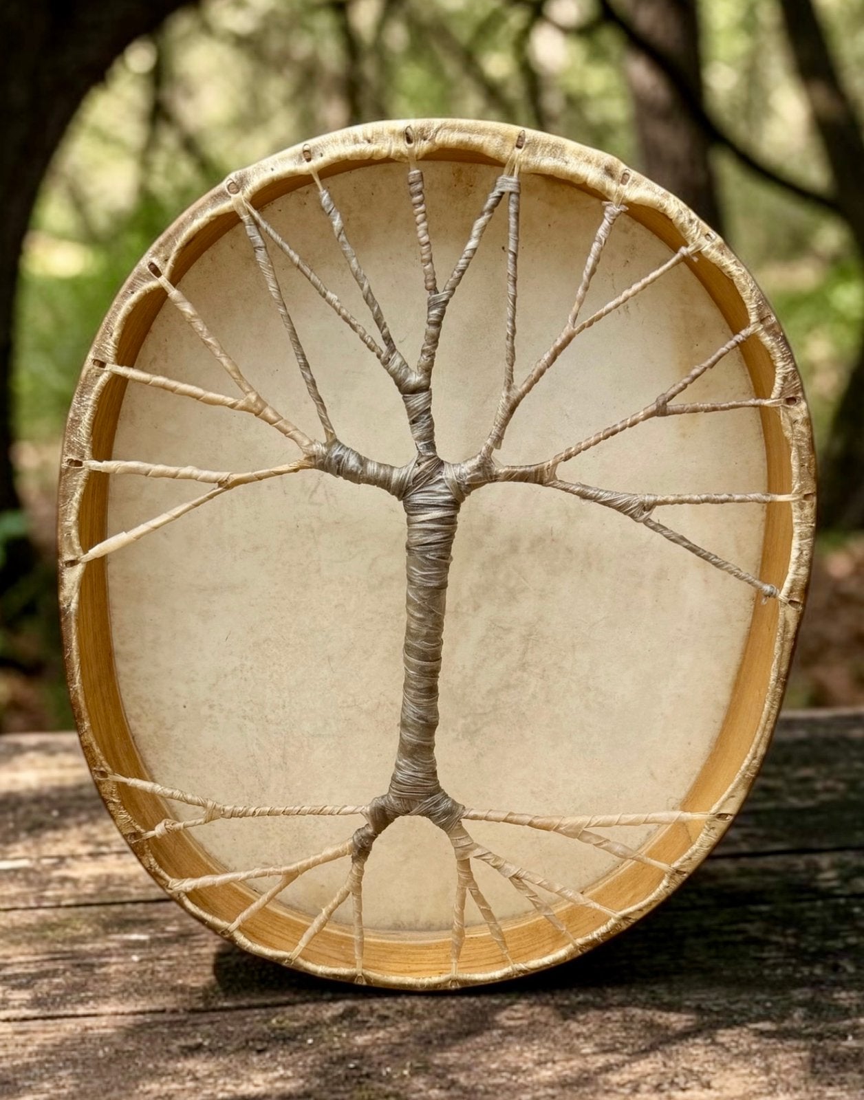Uniek Ovaal frame 59/48 cm Sjamamendrum Paard Levensboom, Muziek en Instrumenten, Percussie, Nieuw, Melodische percussie, Verzenden