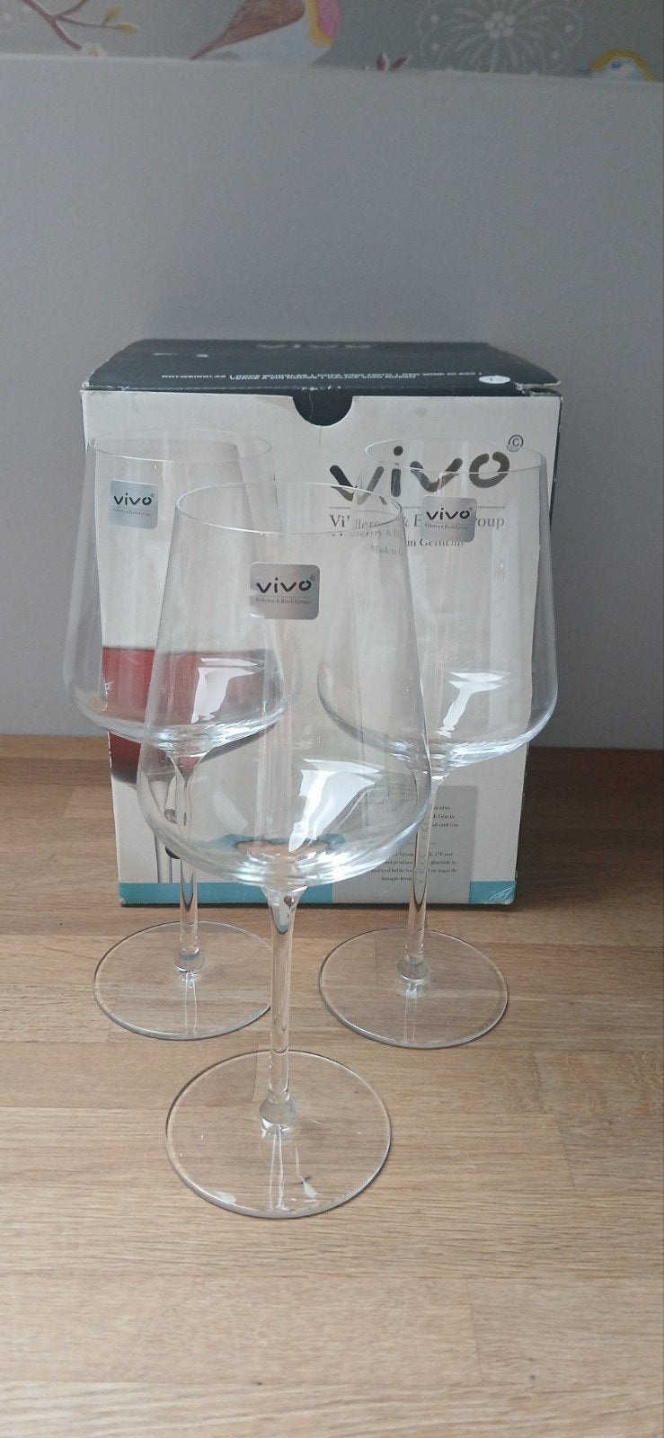 3 Vivo Villeroy & Boch rode wijnglazen kristal nieuw, Glas of Glazen, Vivo, Nieuw, Ophalen of Verzenden