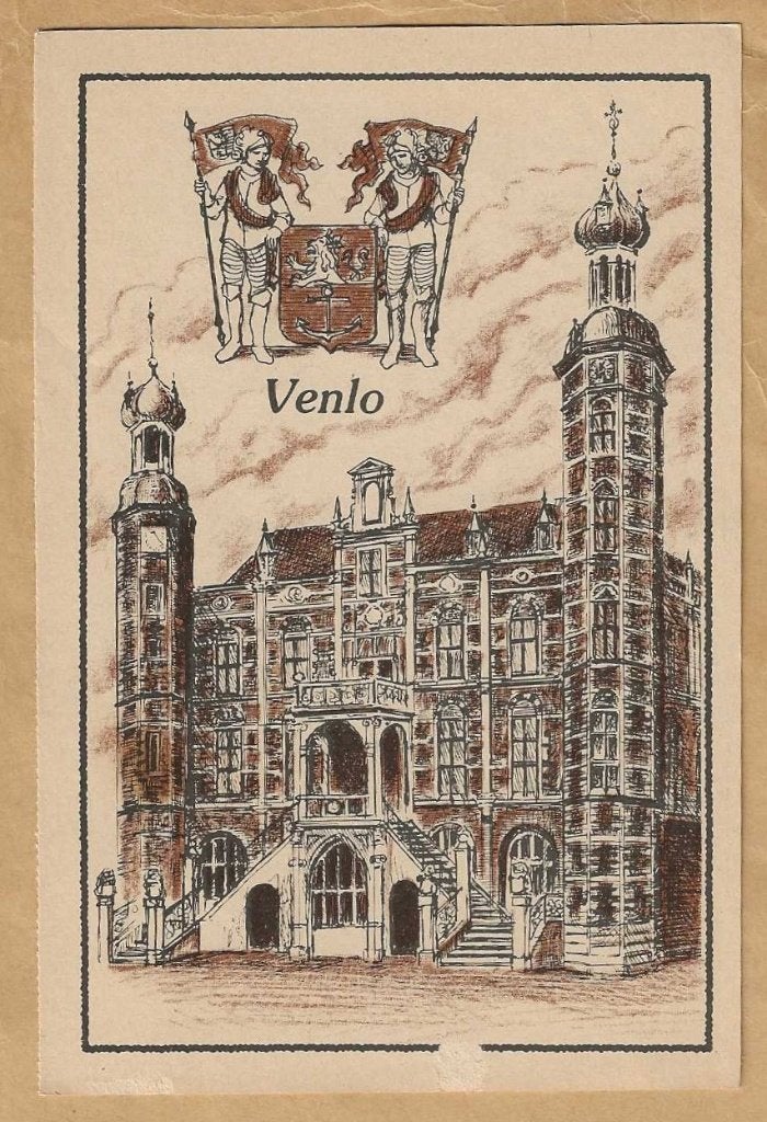 Ansichtkaart Venlo Stadhuis - Jos H. van Grieken, Verzamelen, Ophalen of Verzenden, 1960 tot 1980, Gelopen, Limburg
