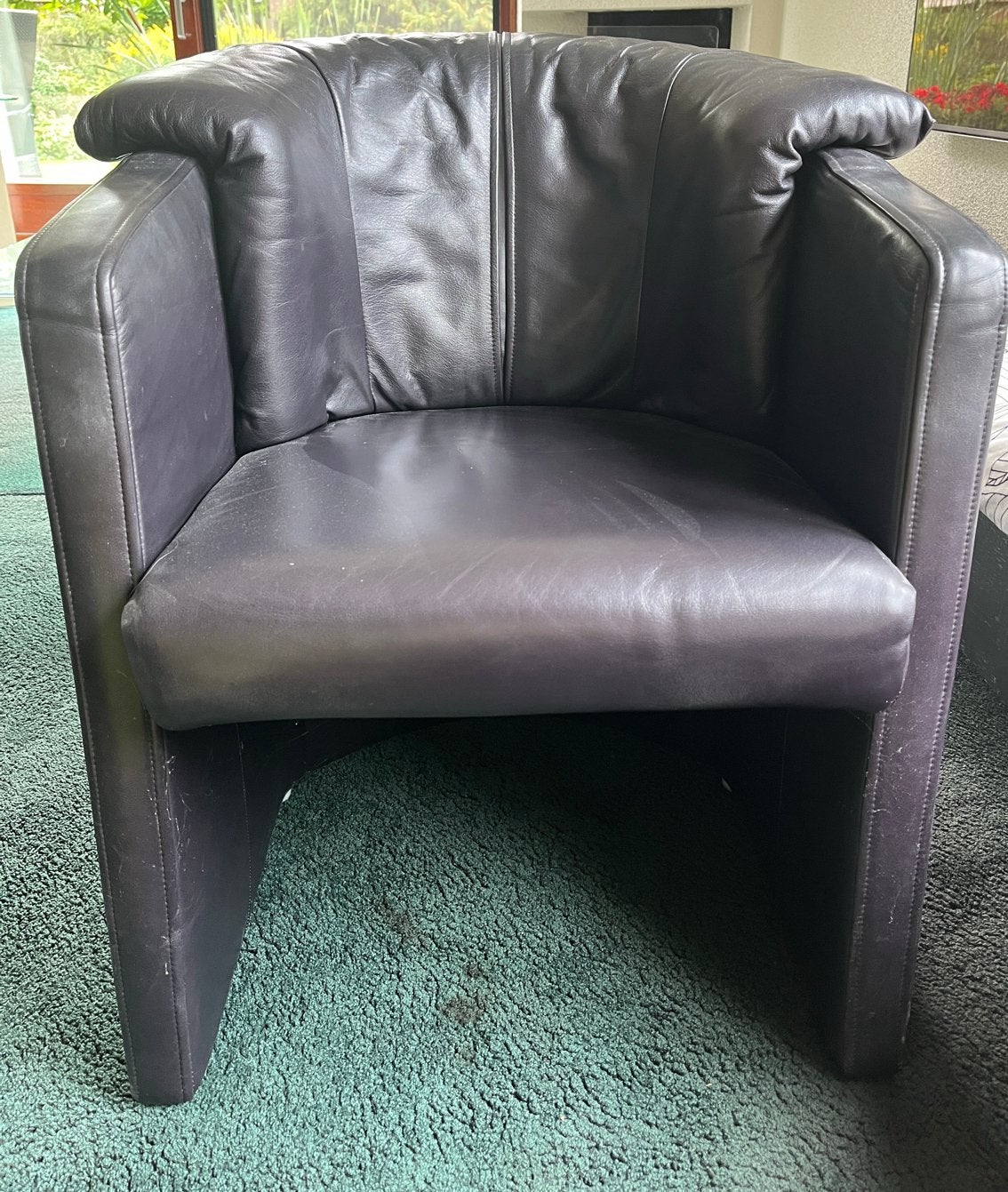 Comfortabele leren rolf benz fauteuil - Donkerbruin, Ophalen, Gebruikt, Minder dan 75 cm, Leer